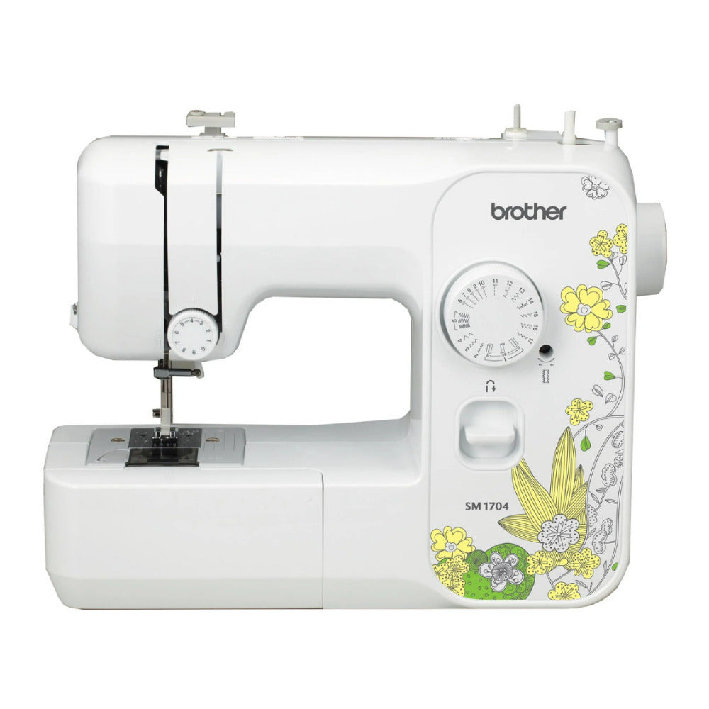 Brother SM1704 17-Stitch Sewing Machine (White) with 12 Color Sewing Thread Kit