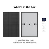 EcoFlow 400W Rigid Solar Panel with IP68 Weatherproof Frame (2-Pack)