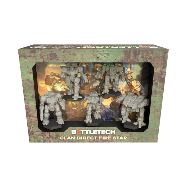 BattleTech - Forcepack Clan Direct Fire Star - 5 Figurines Pré-assemblées - Jeu De Miniatures Stratégique