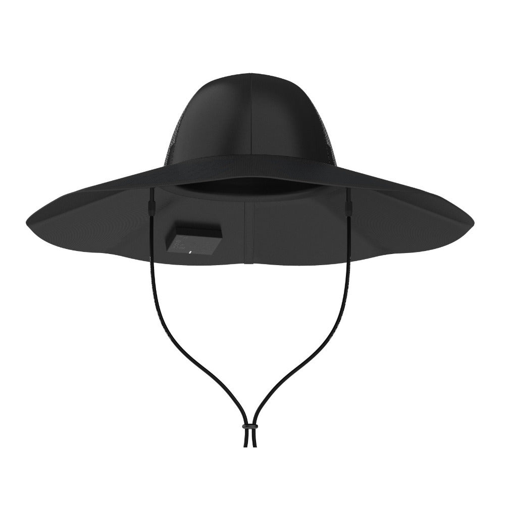 EcoFlow Power Hat Medium-Large - Solar Charging Hat with Dual USB Ports (Black)