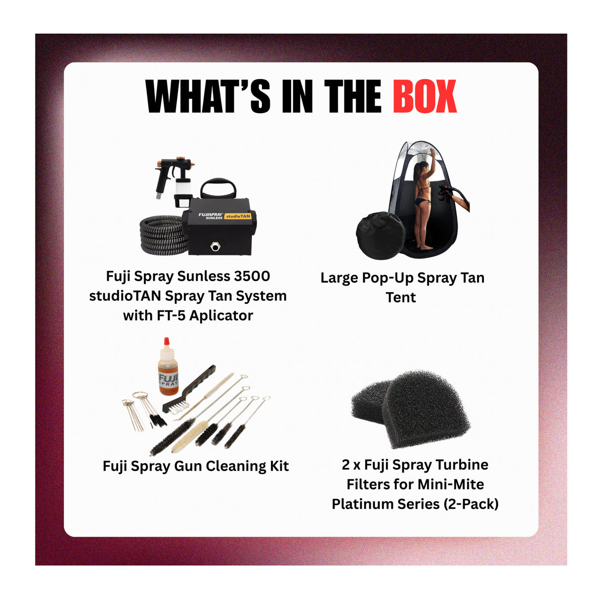 Fuji Spray Sunless 3500 studioTAN Spray Tan System with FT-5 Applicator Bundle