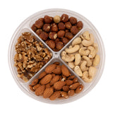Variety Fresh Assortment Tray, Almonds,Walnut, Cashew,Hazelnuts Gourmet Food Nut Basket,4-Section