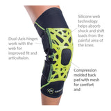 DonJoy Performance Webtech Knee Brace (Slime Green) with Dual-Axis Hinges Large