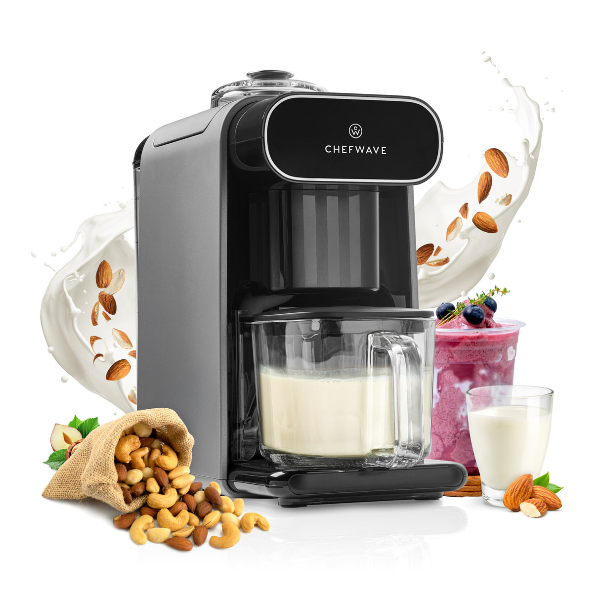 ChefWave Milkmade Non-Dairy Milk Maker with Auto-Clean & Nut Platter