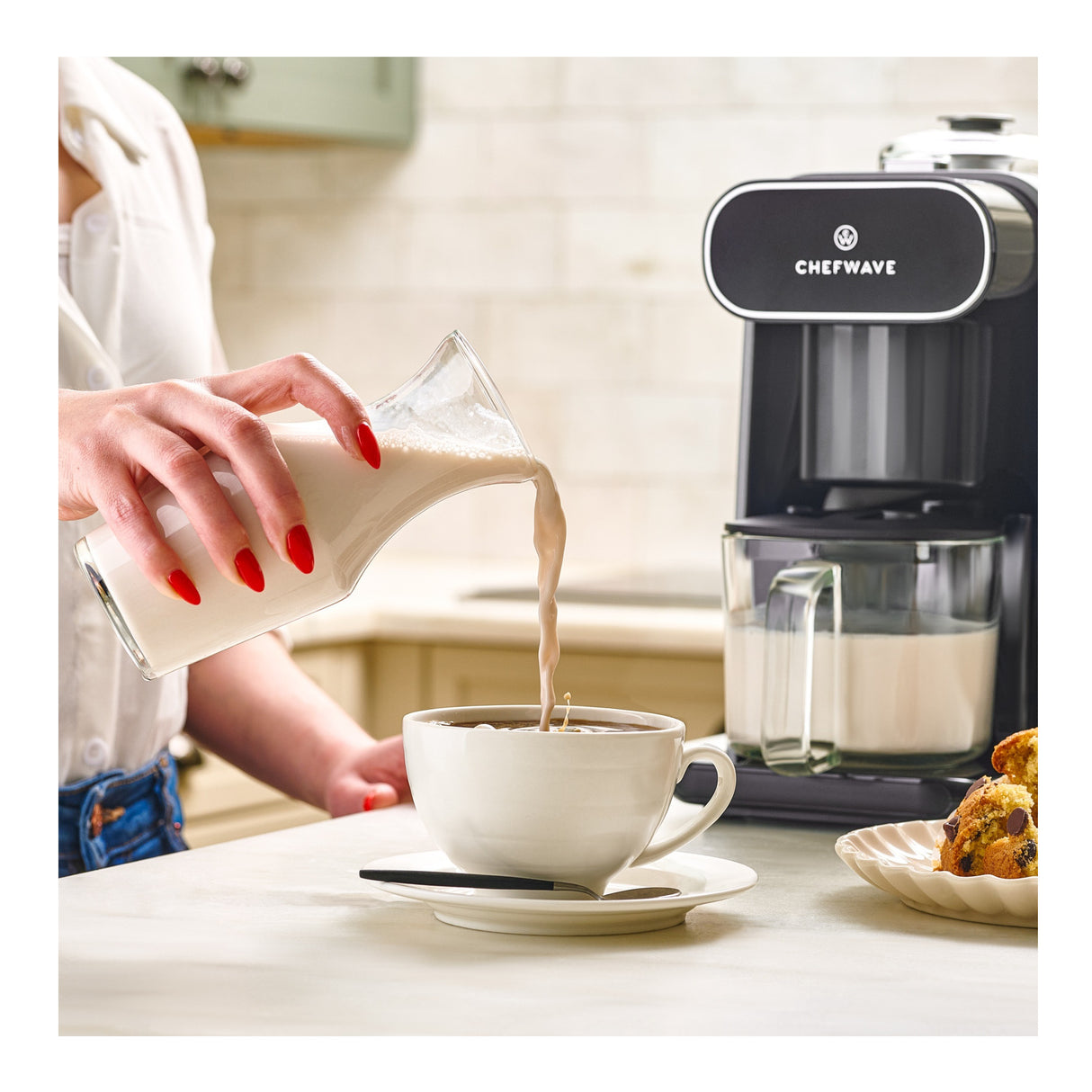 ChefWave Milkmade Non-Dairy Milk Maker with Auto-Clean & Nut Platter