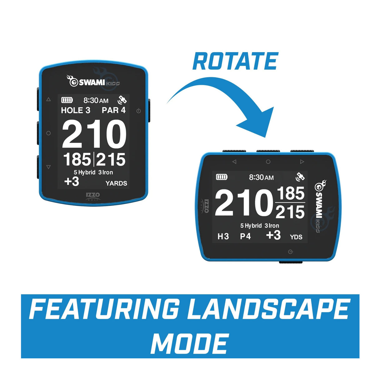 Izzo Swami KISS 2.0 Handheld Golf GPS Rangefinder - Water Resistant (Blue)