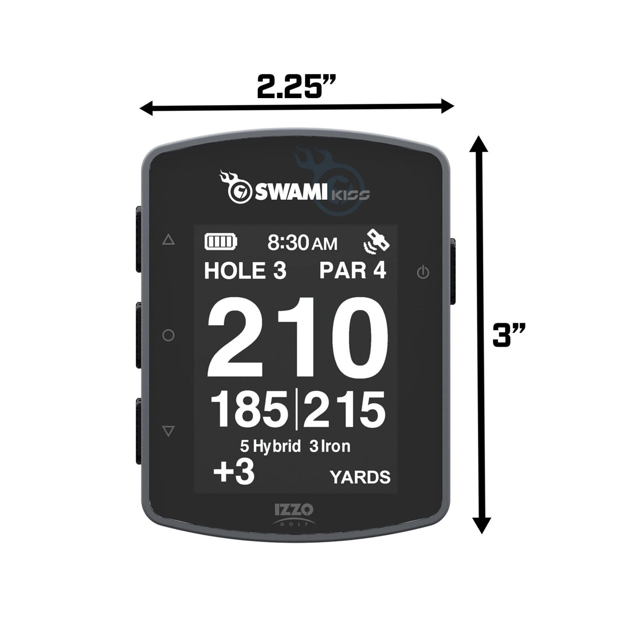 Izzo Swami KISS 2.0 Handheld Golf GPS Rangefinder - Water Resistant (Gray)