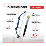 Genesis Bows Original Gen Bow Kit - Left-Hand, Zero Let-Off Design (Blue)