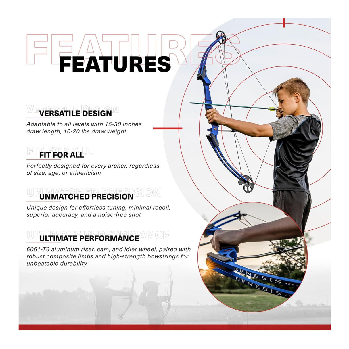 Genesis Bows Original Gen Bow Kit - Right-Hand, Zero Let-Off Design (Pink)