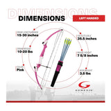 Genesis Bows Original Gen Bow Kit - Left-Hand, Zero Let-Off Design (Pink)