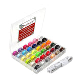 Mandala Crafts 36 Assorted Color Bobbins with Thread for Singer and Brother Sewing Machines