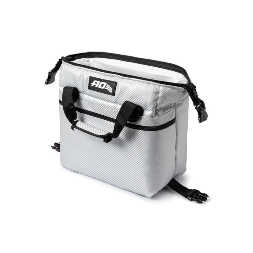 AO Coolers Carbon Series Leakproof 12 Pack Cooler (Silver) for Food and Drinks