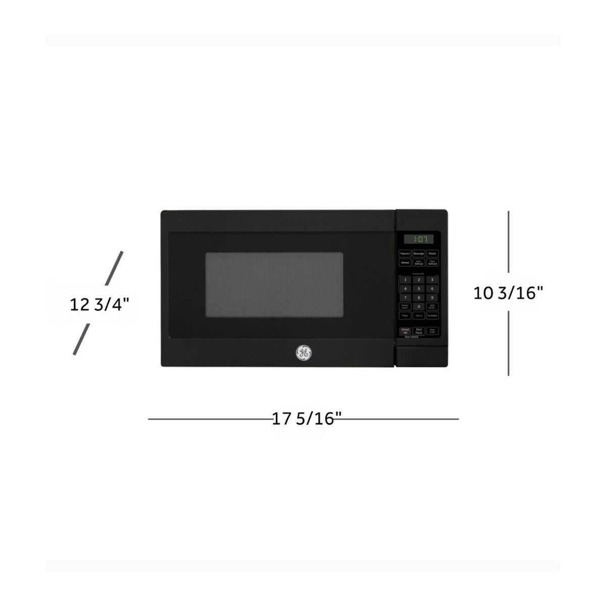 GE Appliances 0.7 Cu. Ft. 700W Countertop Microwave Oven (Black)