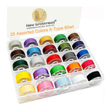 New Brothread 25pcs Assorted Colors 70D/2 (60WT) Prewound Bobbin Thread