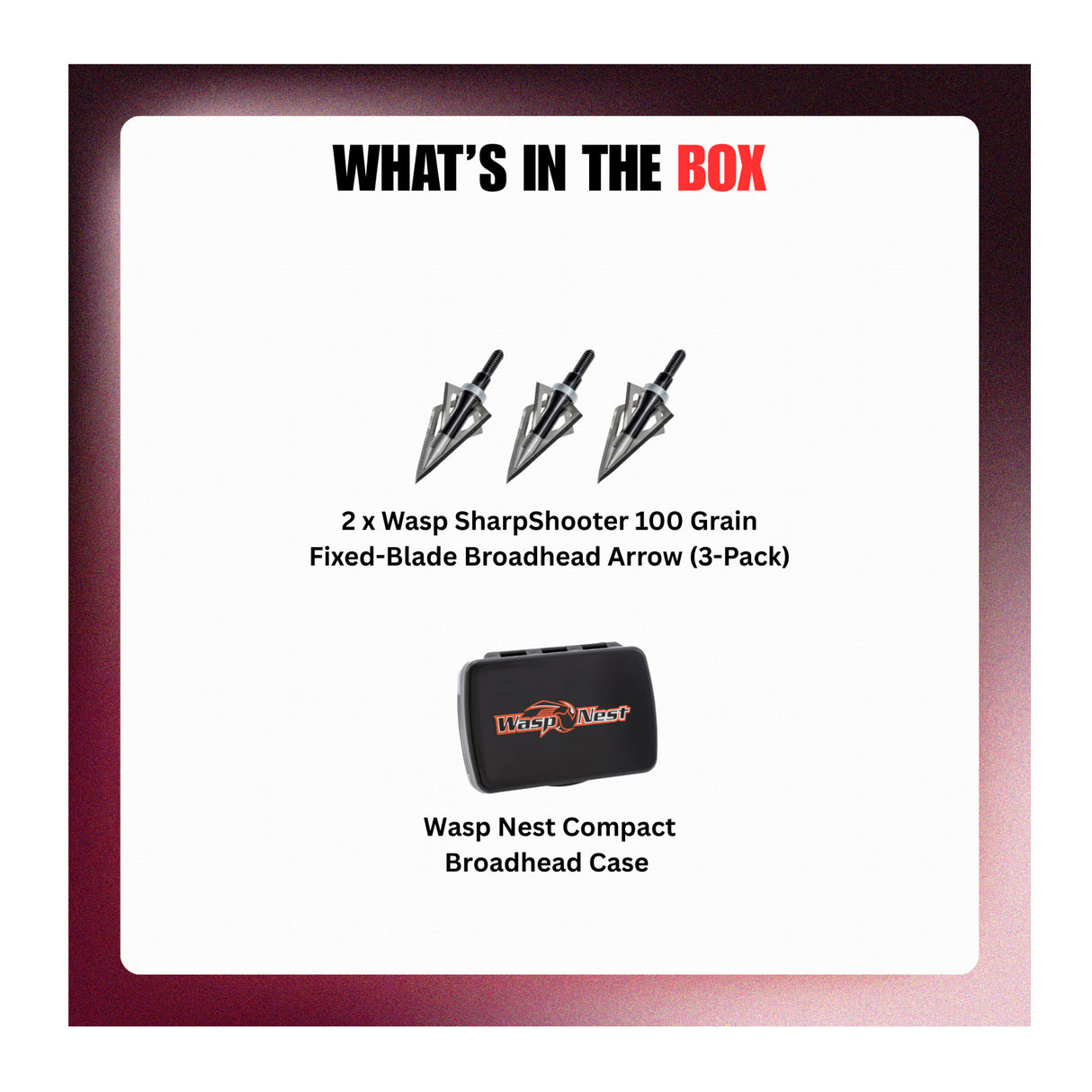 Wasp SharpShooter 100-Grain Fixed-Blade Broadhead Arrow (6-Pack) with Case