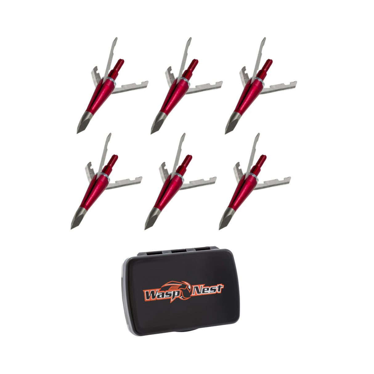 Wasp Jak-X 100-Grain Mechanical Broadhead Crossbow Arrow (6-Pack) with Case