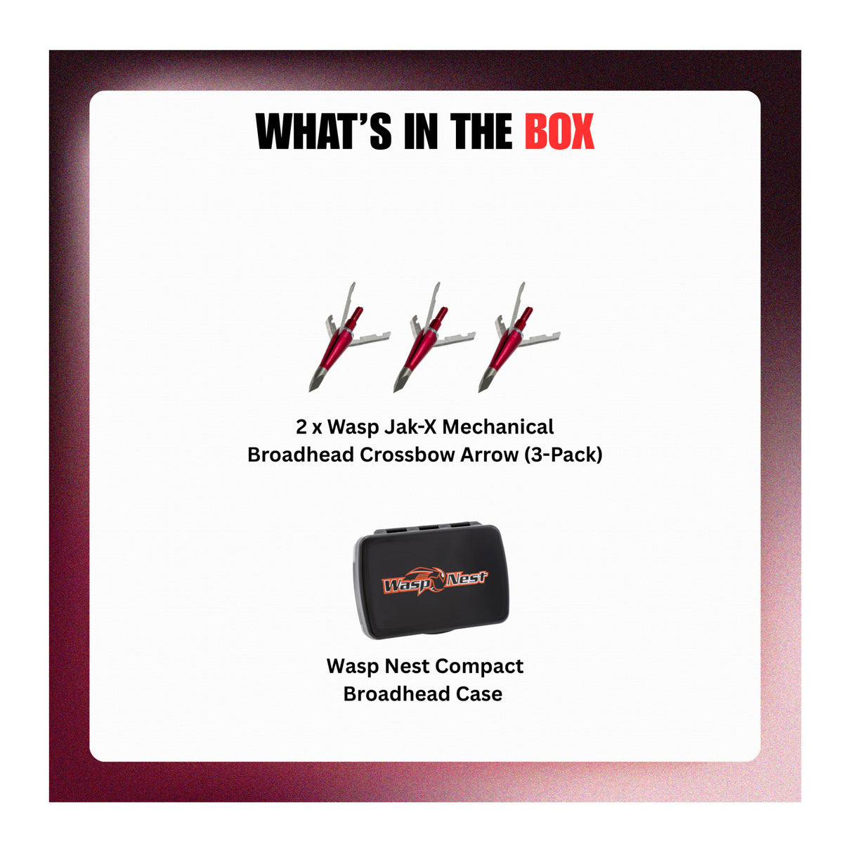 Wasp Jak-X 100-Grain Mechanical Broadhead Crossbow Arrow (6-Pack) with Case