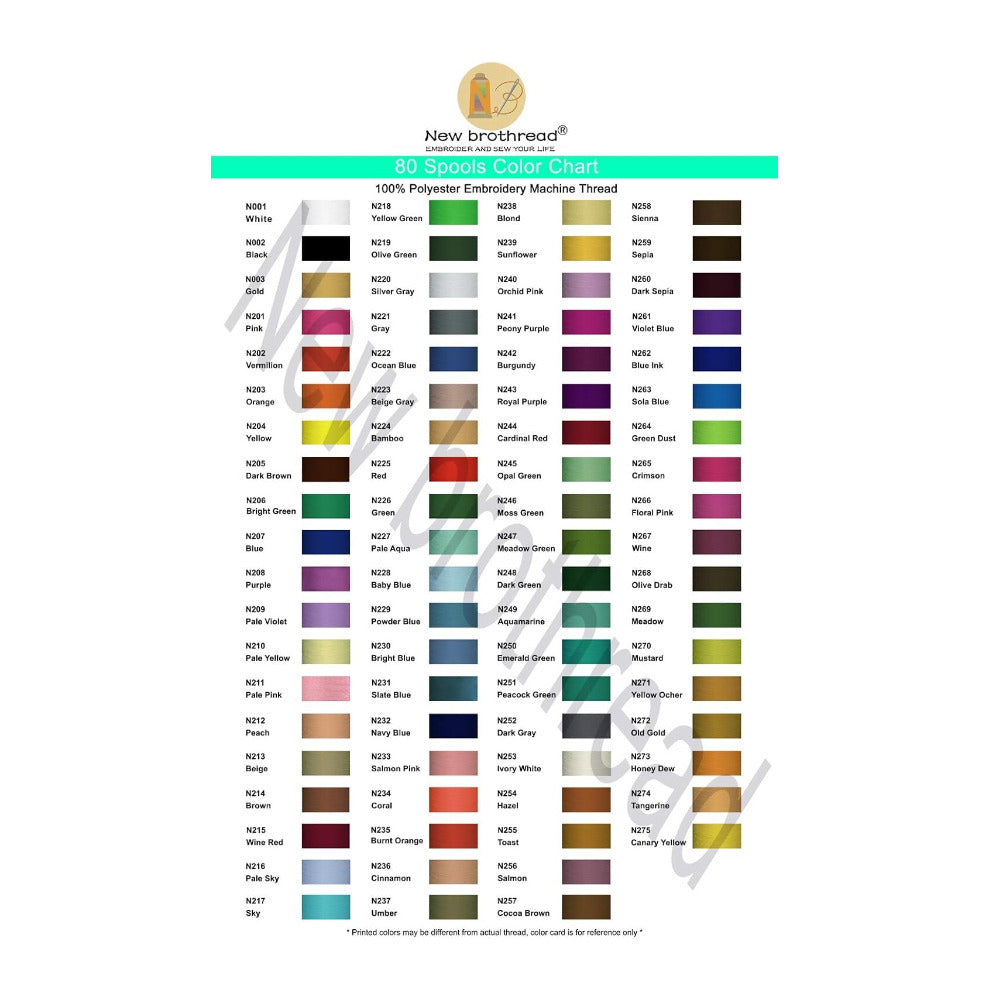 New Brothread 80 Spools Polyester Embroidery Machine Thread Kit 500M (550Y)
