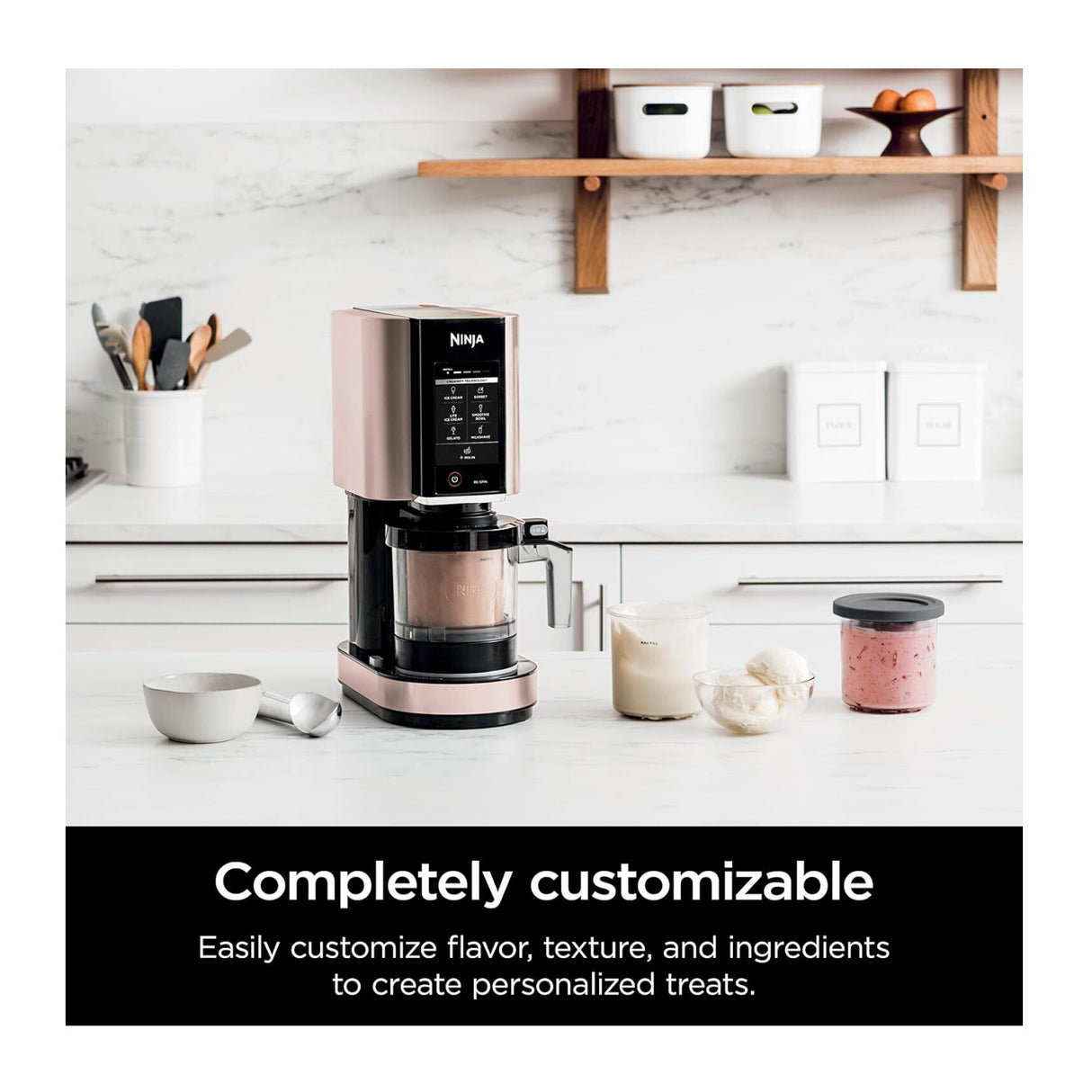 Ninja NC301 CREAMi Ice Cream Maker with 7 One-Touch Programs (Rose Gold)