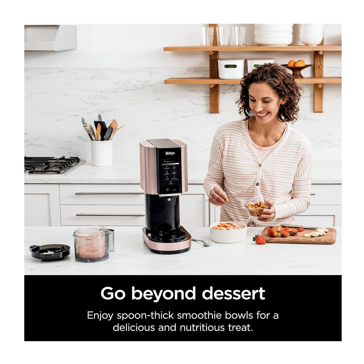 Ninja NC301 CREAMi Ice Cream Maker with 7 One-Touch Programs (Rose Gold)