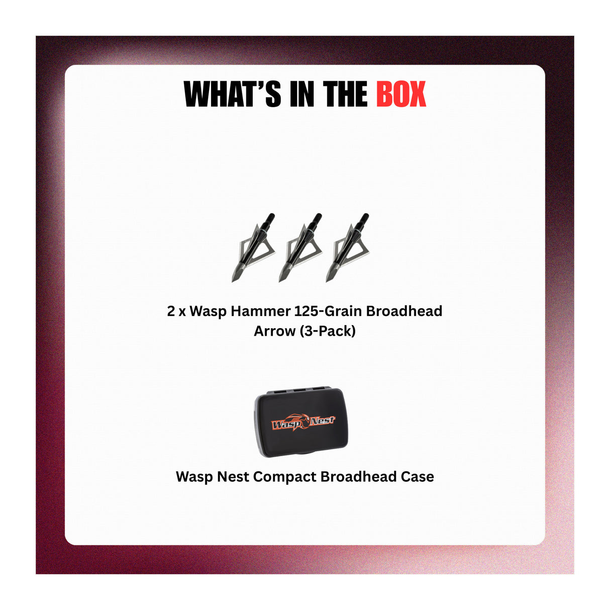 Wasp Hammer 125 Grain Broadhead Arrow with SST Smart Tip (6 Pack) with Case