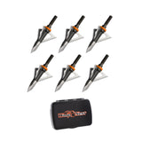 Wasp Drone 100-Grain Fixed-Blade Broadhead Arrow (6-Pack) with Case Bundle
