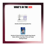 Brother GX-37 Sewing Machine and 6-Piece Sewing Thread Bundle