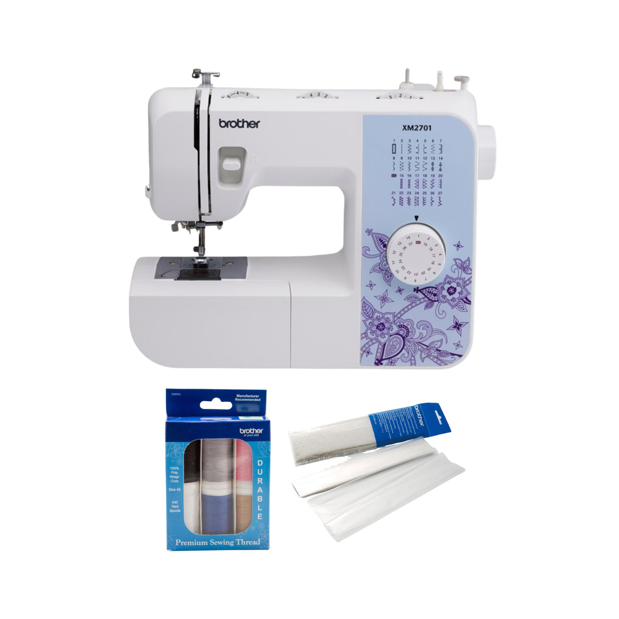 Brother XM2701 27-Stitch Sewing Machine with Accessories Bundle