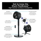 Shark FlexBreeze Portable Pedestal Tabletop Fan - Black (Certified Refurbished)