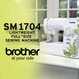 Brother SM1704 17-Stitch Lightweight Sewing Machine (White) and Thread Bundle