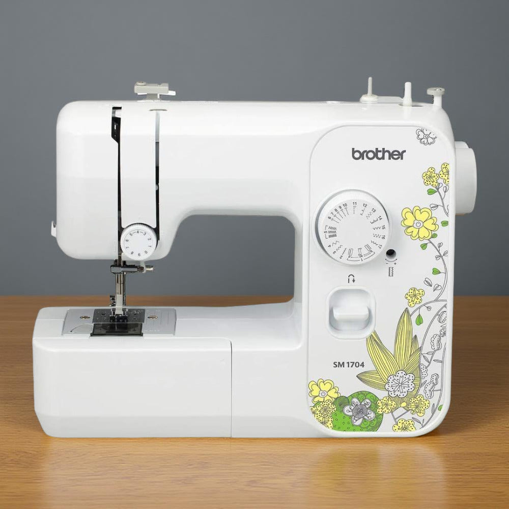Brother SM1704 17-Stitch Lightweight Sewing Machine (White) and Thread Bundle
