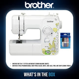 Brother SM1704 17-Stitch Lightweight Sewing Machine (White) and Thread Bundle