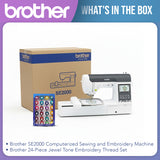 Brother SE2000 Computerized Sewing and Embroidery Machine with Thread Set Bundle