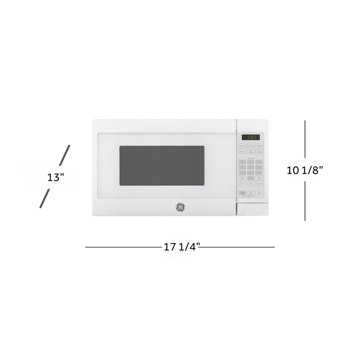 GE Appliances 0.7 Cu. Ft. Capacity Countertop Microwave Oven (White)