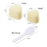 Onigiri 2 Pieces Rice Ball Mold Makers, Triangle Sushi Mold (Beige)
