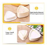 Onigiri 2 Pieces Rice Ball Mold Makers, Triangle Sushi Mold (Beige)