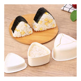 Onigiri 2 Pieces Rice Ball Mold Makers, Triangle Sushi Mold (Beige)