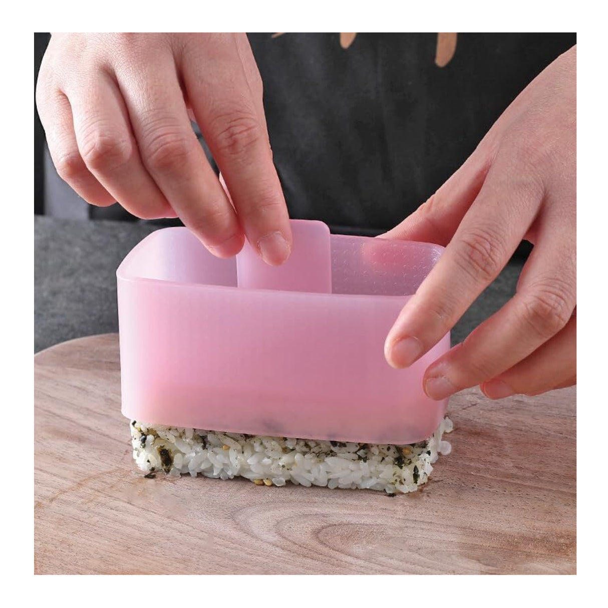 Onigiri 2 Pieces Rice Ball Mold Makers, Triangle Sushi Mold (Beige)