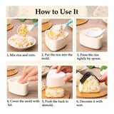 Onigiri 2 Pieces Rice Ball Mold Makers, Triangle Sushi Mold (Beige)