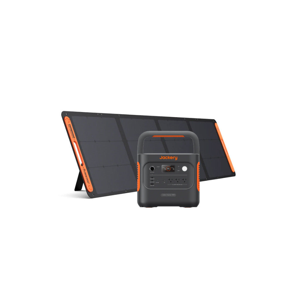 Jackery Explorer 2000 v2 Solar Generator with a SolarSaga 200W Solar Panel