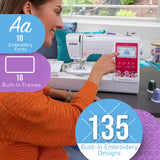 Brother Elite PE545 Computerized LCD Display Embroidery Machine Bundle (4 Items)