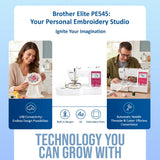 Brother Elite PE545 Computerized LCD Display Embroidery Machine Bundle (4 Items)