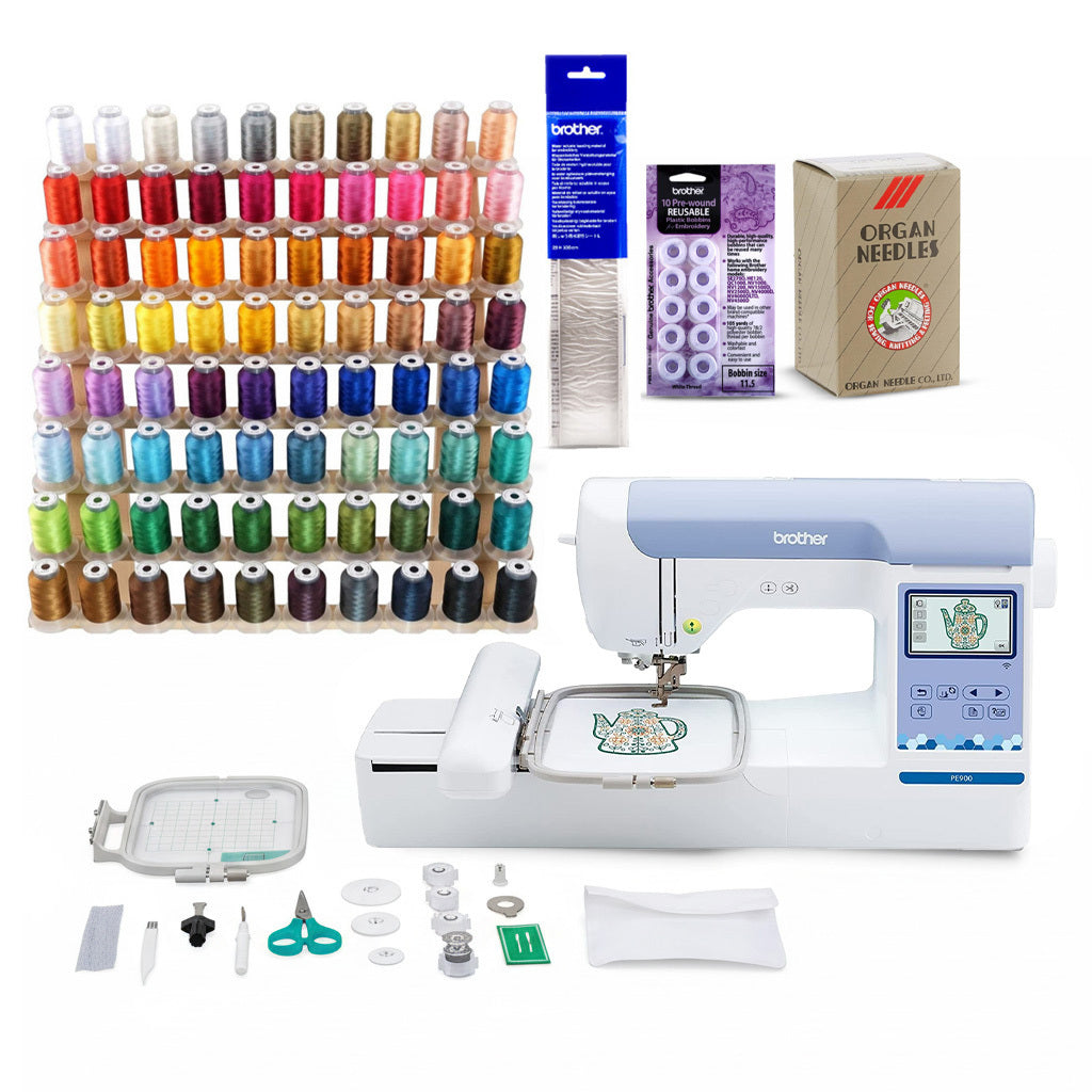 Brother Elite PE900 Large Embroidery Machine with Wireless LAN Bundle (5 Items)
