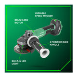 Metabo HPT 36V MultiVolt Cordless 4-1/2-Inch Angle Grinder (Tool Body Only)