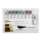 Bob Ross Master Paint Set with 9 Colors, Brushes and Instruction Guide