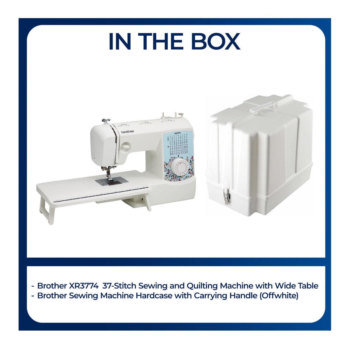 Brother XR3774 Wide Table Sewing and Quilting Machine with Hard Case Bundle