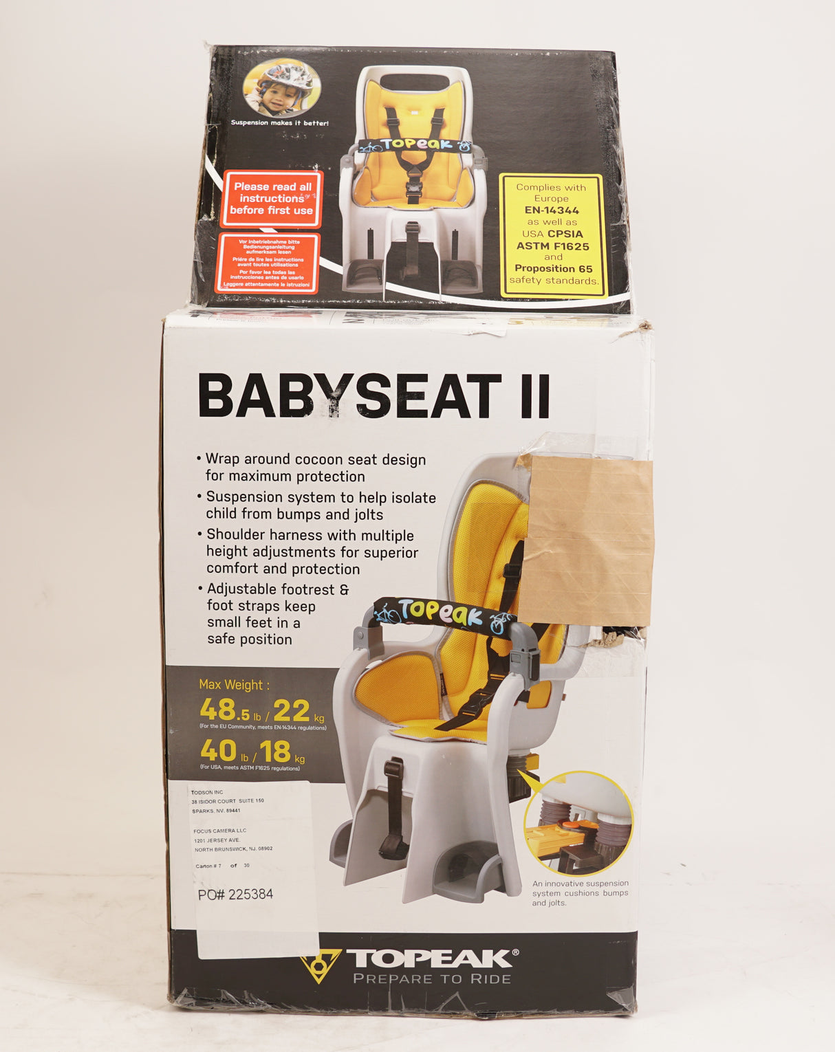 Topeak BabySeat II Gray and Yellow Child Bike Seat for 29 Inch Wheels (Used)