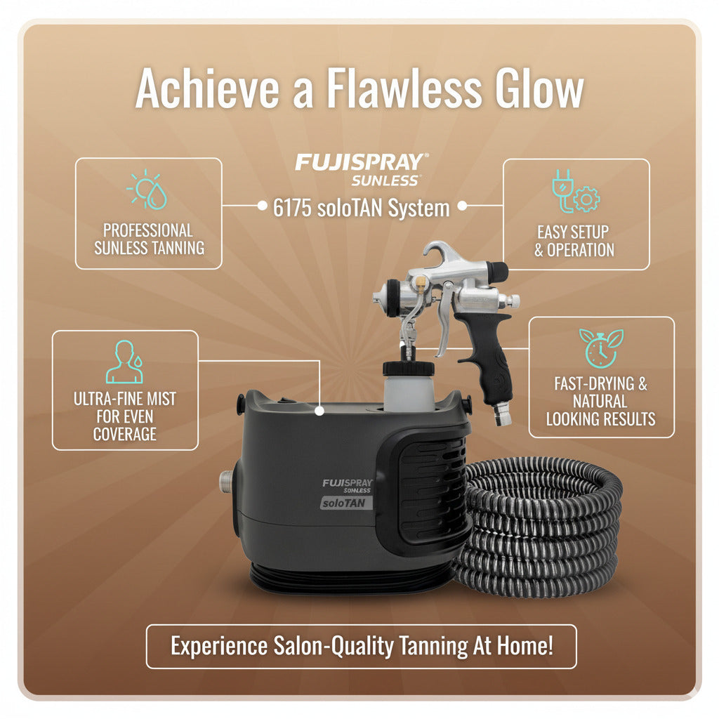 Fuji Spray 6175 Sunless soloTAN Spray Tan System with T-PRO Applicator Bundle