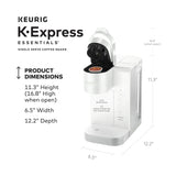Keurig K-Express Essentials Single-Serve K-Cup Pod Coffee Maker (Cloud White)