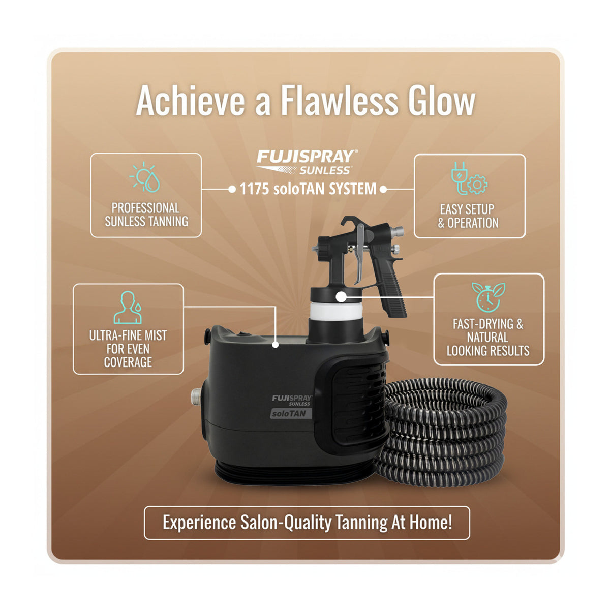 Fuji Spray Sunless 1175 Sunless soloTAN Spray Tan System with TAN7400 Applicator and Bundle